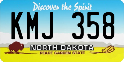 ND license plate KMJ358