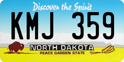 ND license plate KMJ359