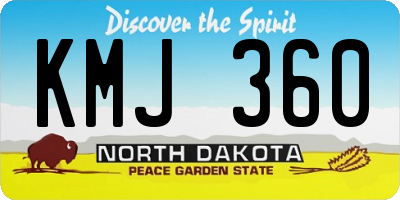 ND license plate KMJ360