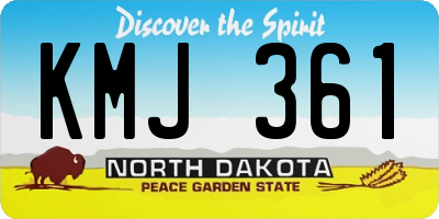 ND license plate KMJ361