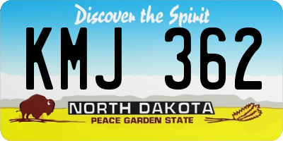 ND license plate KMJ362