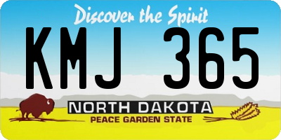 ND license plate KMJ365