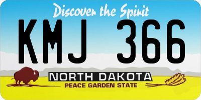 ND license plate KMJ366