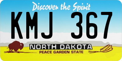 ND license plate KMJ367