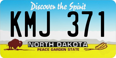 ND license plate KMJ371