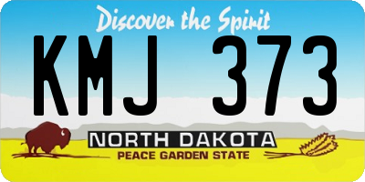 ND license plate KMJ373