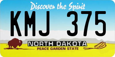 ND license plate KMJ375