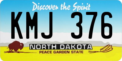 ND license plate KMJ376