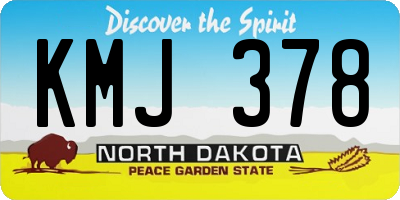 ND license plate KMJ378