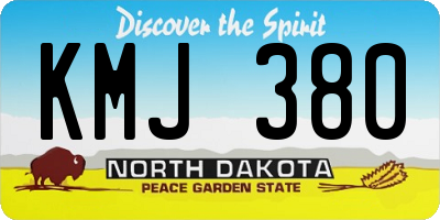 ND license plate KMJ380