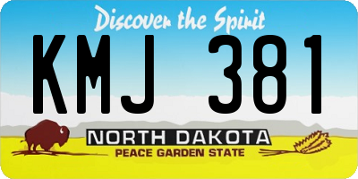 ND license plate KMJ381