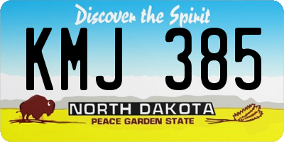 ND license plate KMJ385