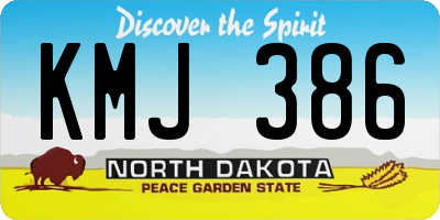 ND license plate KMJ386