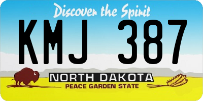 ND license plate KMJ387