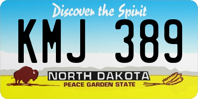 ND license plate KMJ389