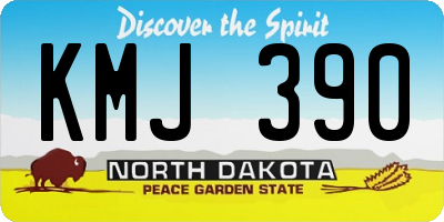 ND license plate KMJ390