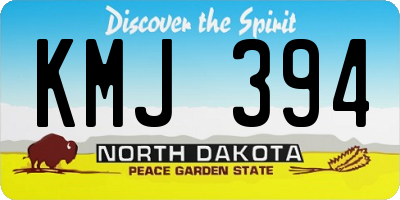 ND license plate KMJ394