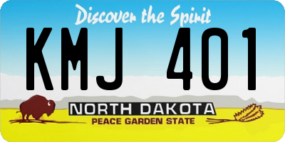 ND license plate KMJ401