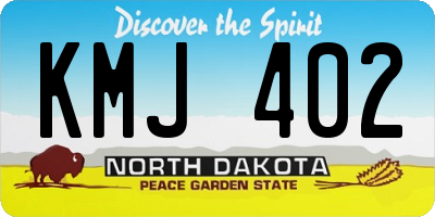 ND license plate KMJ402