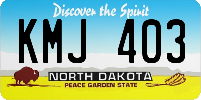 ND license plate KMJ403