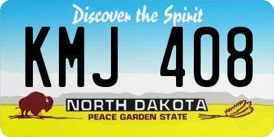 ND license plate KMJ408