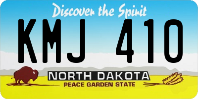 ND license plate KMJ410
