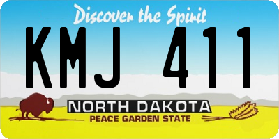 ND license plate KMJ411