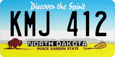 ND license plate KMJ412