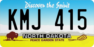 ND license plate KMJ415