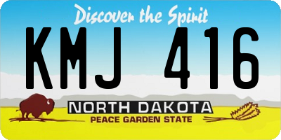 ND license plate KMJ416