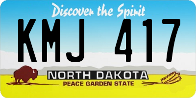 ND license plate KMJ417