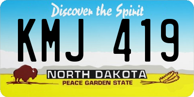 ND license plate KMJ419