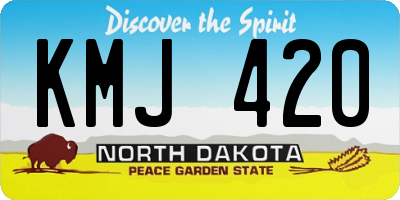 ND license plate KMJ420