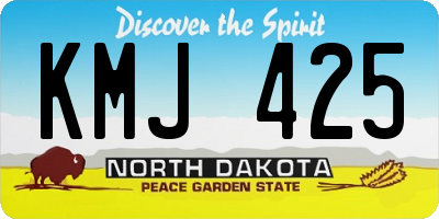 ND license plate KMJ425