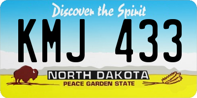 ND license plate KMJ433