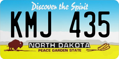 ND license plate KMJ435