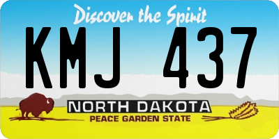 ND license plate KMJ437