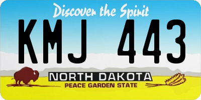 ND license plate KMJ443