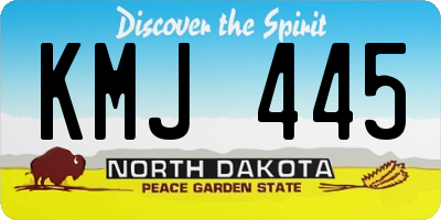 ND license plate KMJ445
