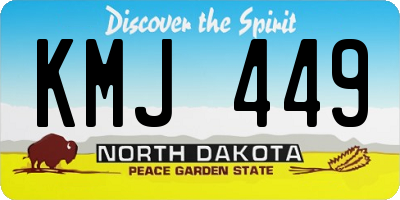 ND license plate KMJ449