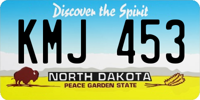 ND license plate KMJ453