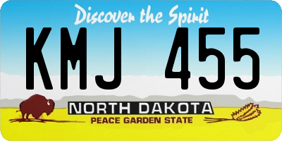 ND license plate KMJ455
