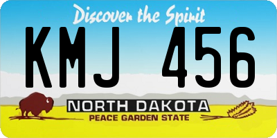 ND license plate KMJ456
