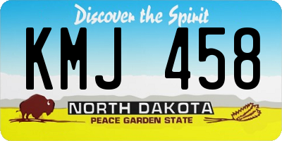 ND license plate KMJ458