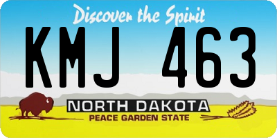 ND license plate KMJ463