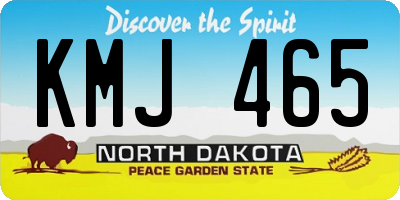 ND license plate KMJ465
