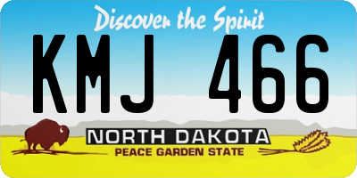 ND license plate KMJ466