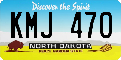 ND license plate KMJ470