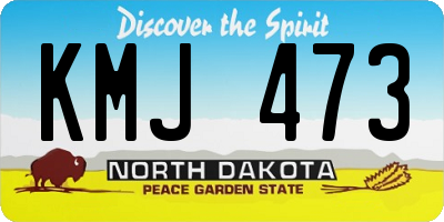 ND license plate KMJ473
