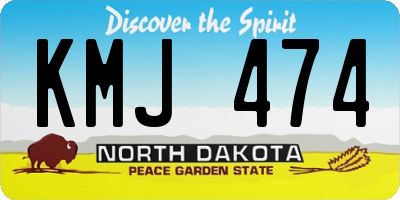 ND license plate KMJ474